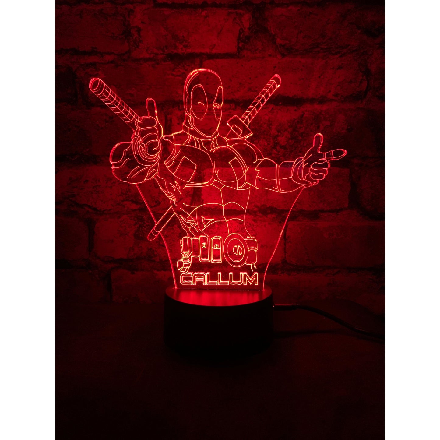 Deadpool LED Lamp Night Light  Night Light Stock Car & Banger Toy Tracks