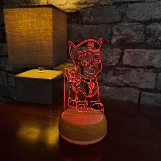 Chase Paw Patrol LED Lamp Night Light Night Light Stock Car & Banger Toy Tracks