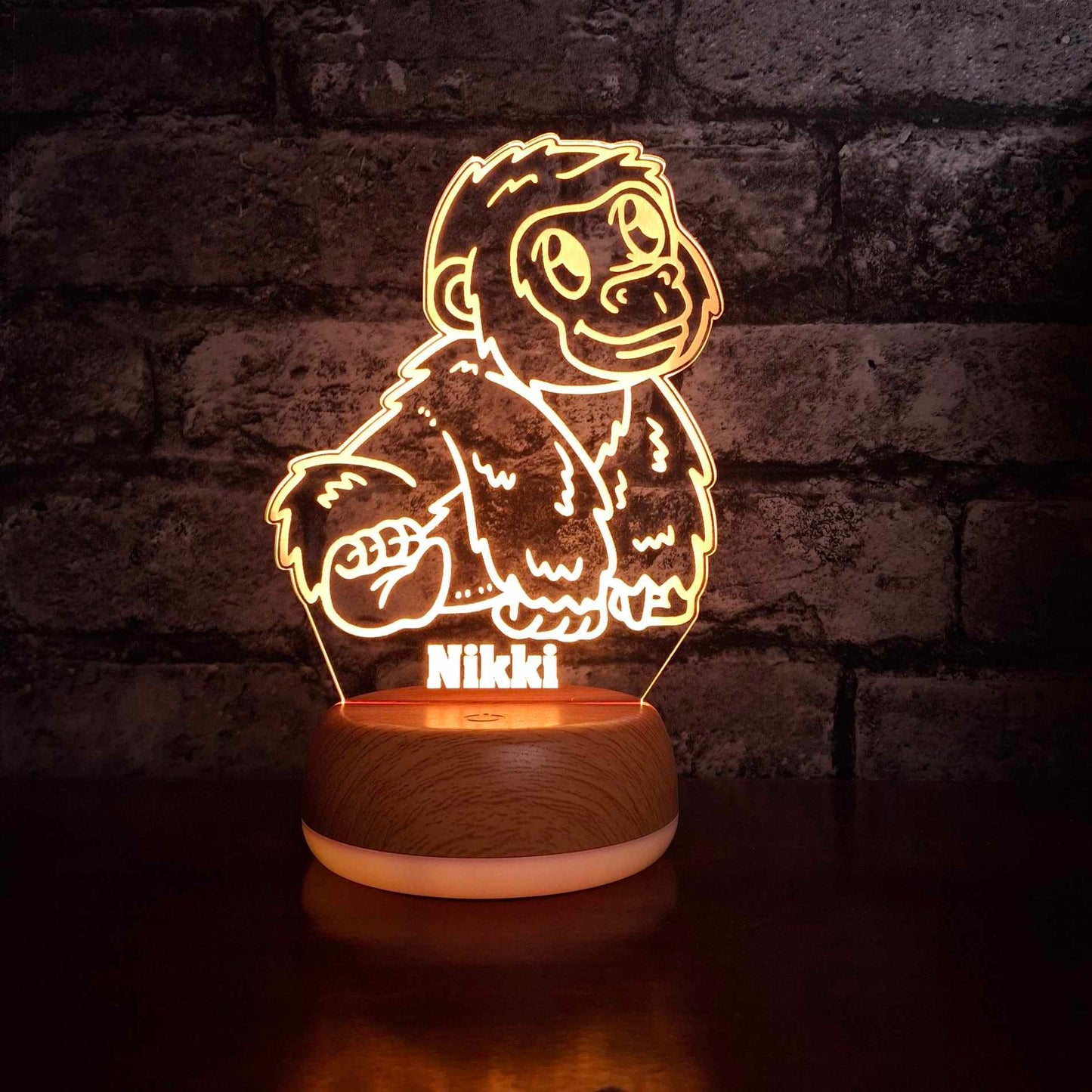Personalised Baby Gorilla LED Lamp Night Light Night Light Stock Car & Banger Toy Tracks