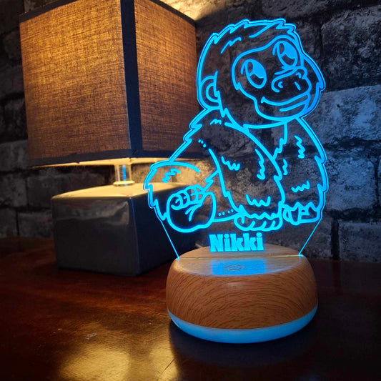 Personalised Baby Gorilla LED Lamp Night Light Night Light Stock Car & Banger Toy Tracks