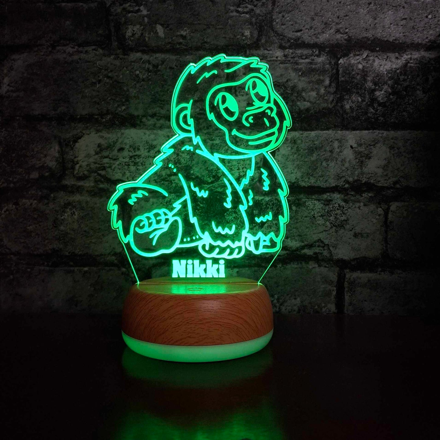 Personalised Baby Gorilla LED Lamp Night Light Night Light Stock Car & Banger Toy Tracks