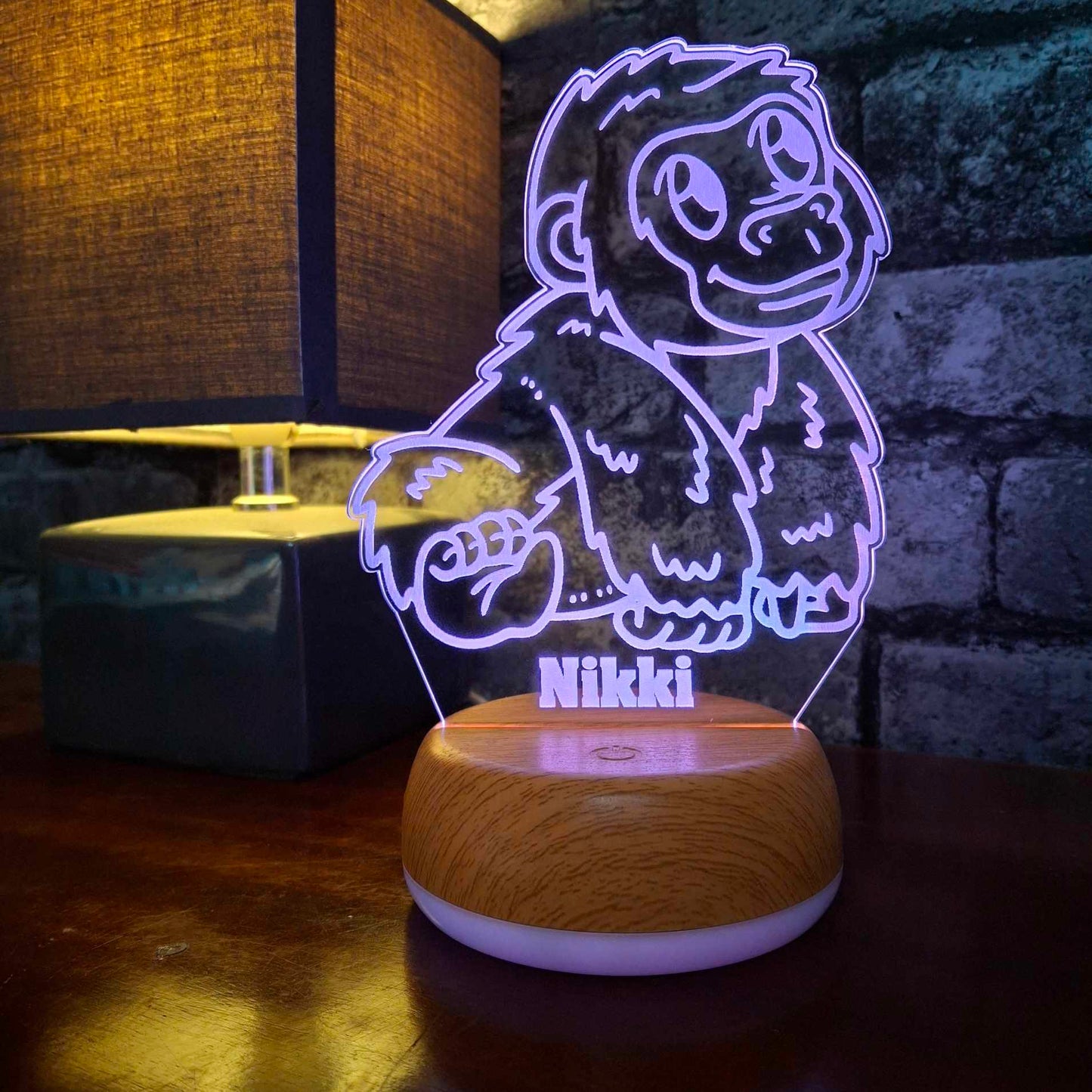 Personalised Baby Gorilla LED Lamp Night Light Night Light Stock Car & Banger Toy Tracks