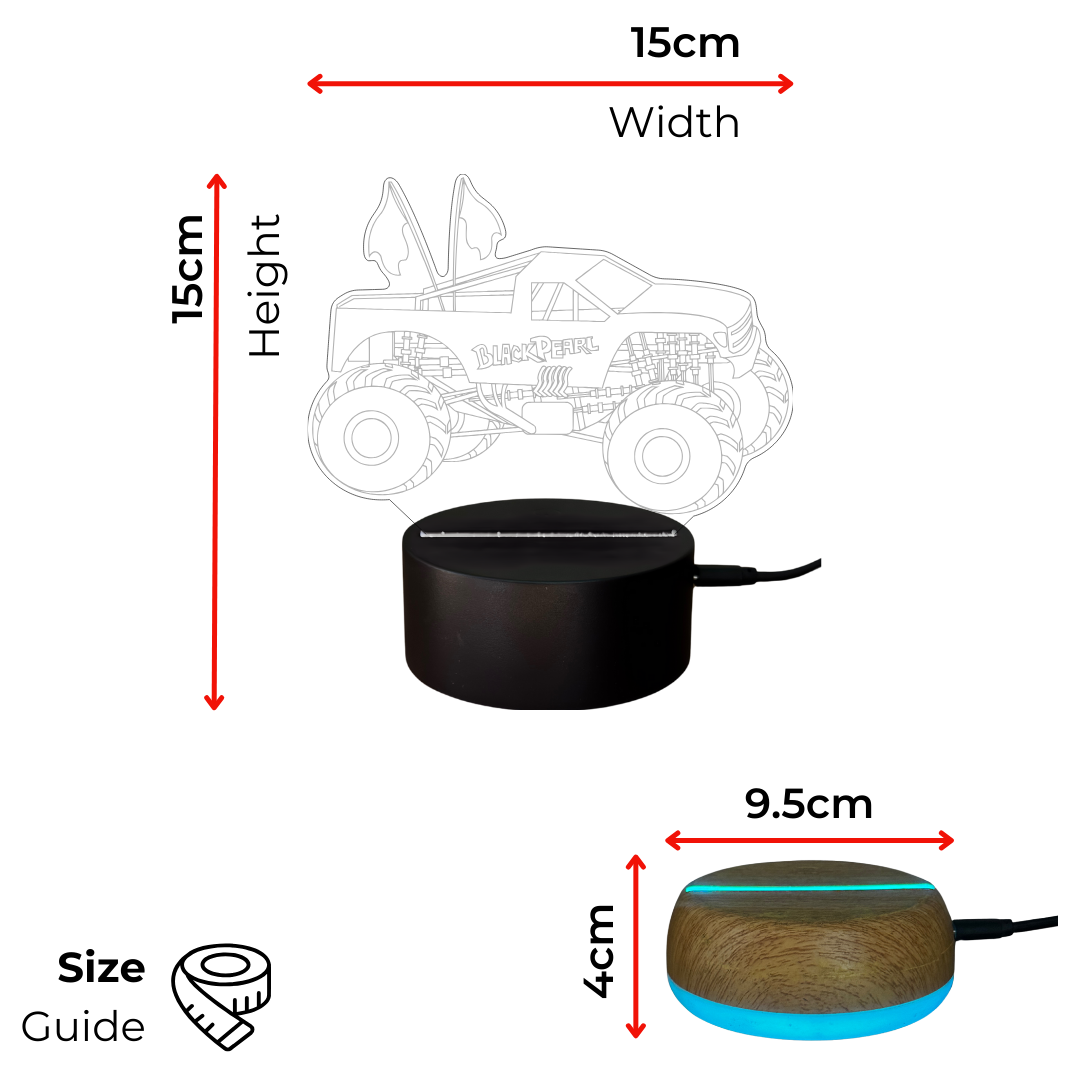 Black Pearl Monster Truck LED Lamp Night Light