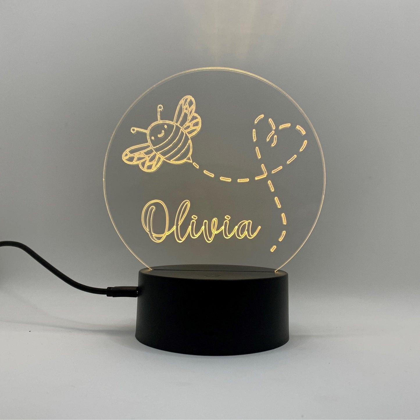 Personalised BEE Name LED Lamp Night Light Night Light Stock Car & Banger Toy Tracks