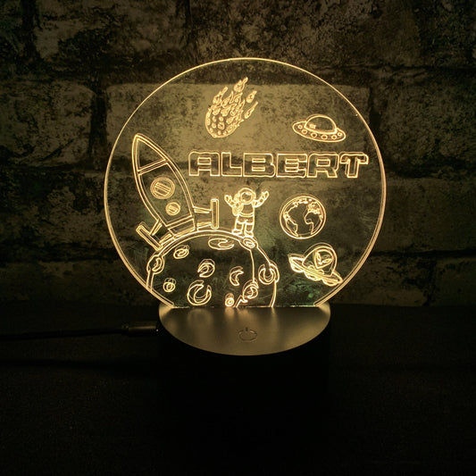 Personalised Space LED Lamp Night Light Night Light Stock Car & Banger Toy Tracks