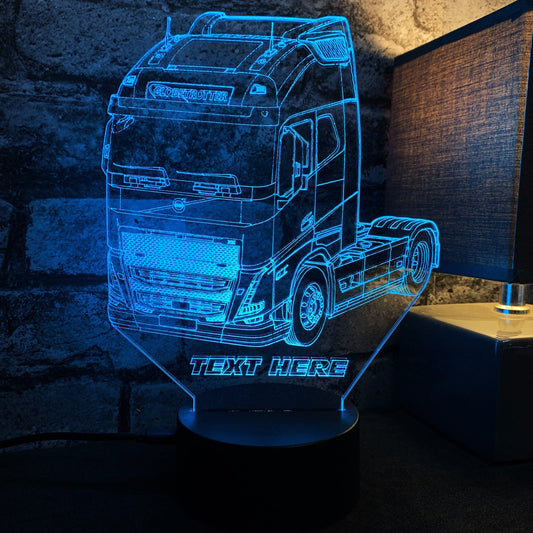 Personalised Volvo Cab Lorry LED Lamp Night Light Night Light Stock Car & Banger Toy Tracks