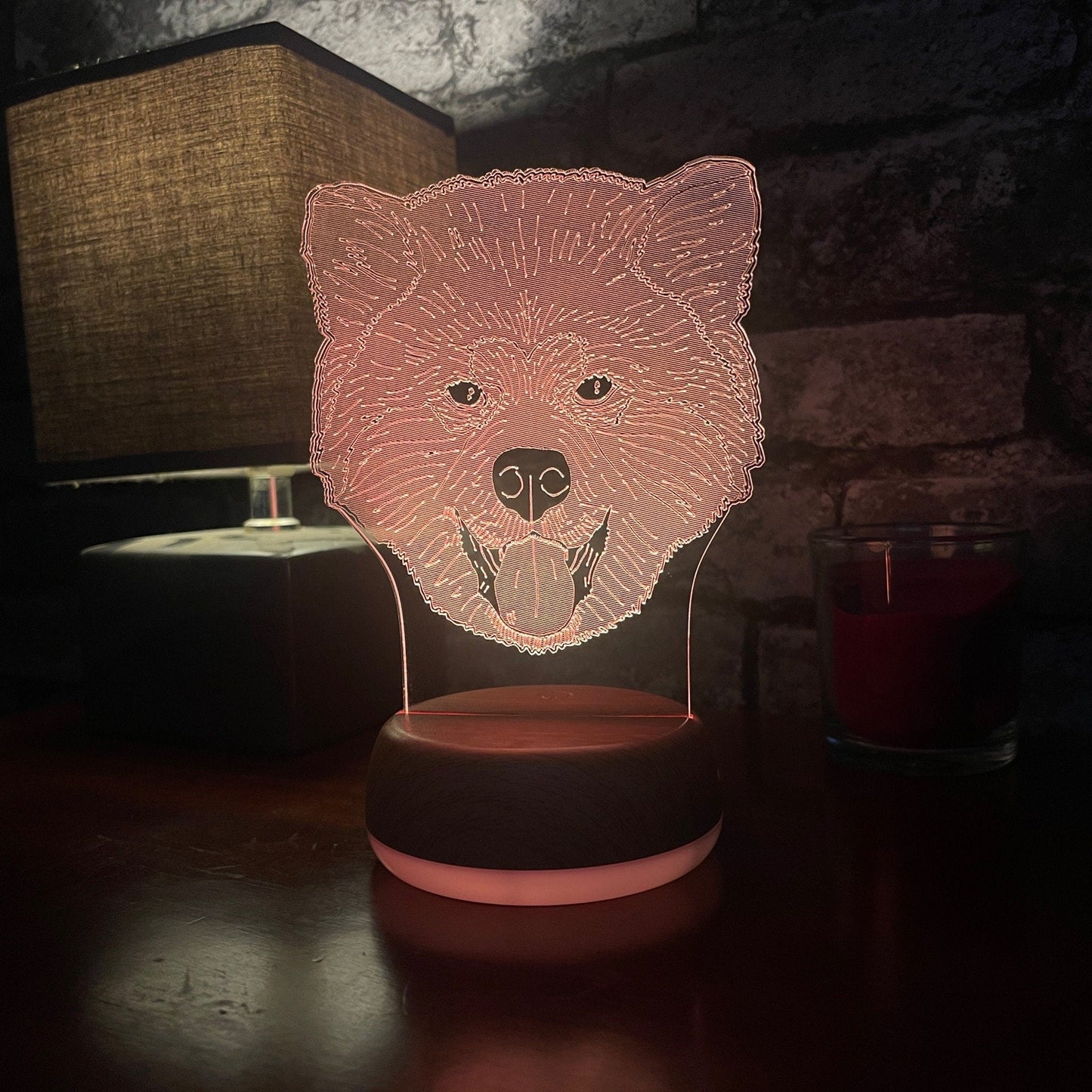 Personalised Akita Dog LED Lamp Night Light Night Light Stock Car & Banger Toy Tracks