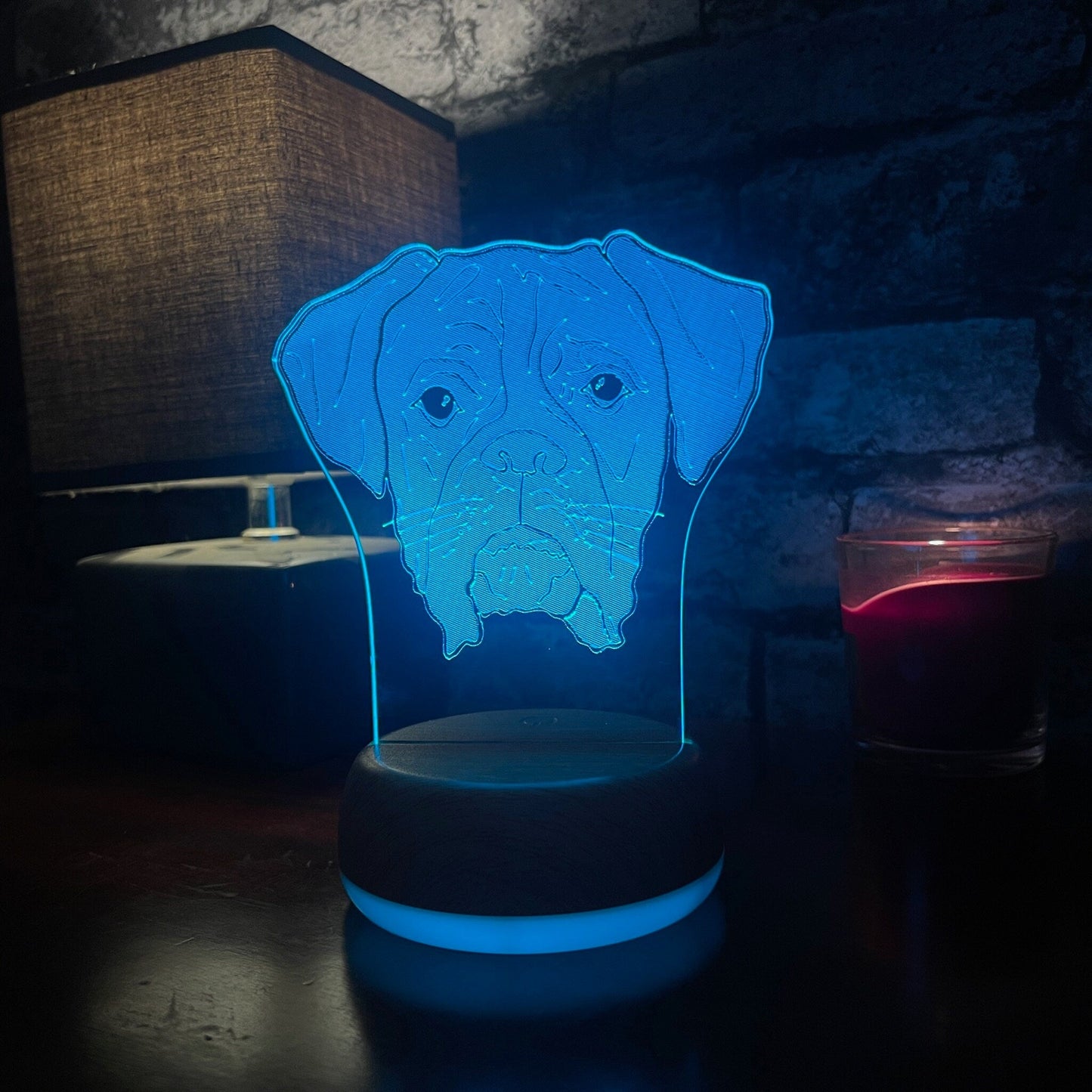 Personalised Boxer Dog LED Lamp Night Light Night Light Stock Car & Banger Toy Tracks