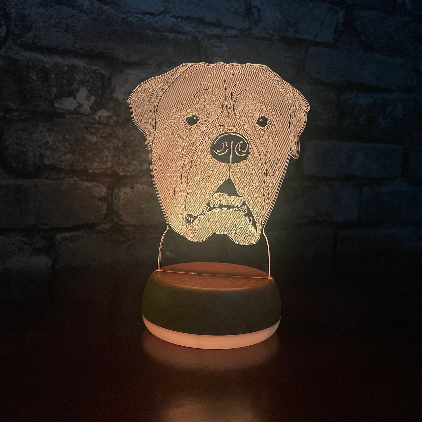 Personalised Bull Mastiff Dog LED Lamp Night Light Night Light Stock Car & Banger Toy Tracks