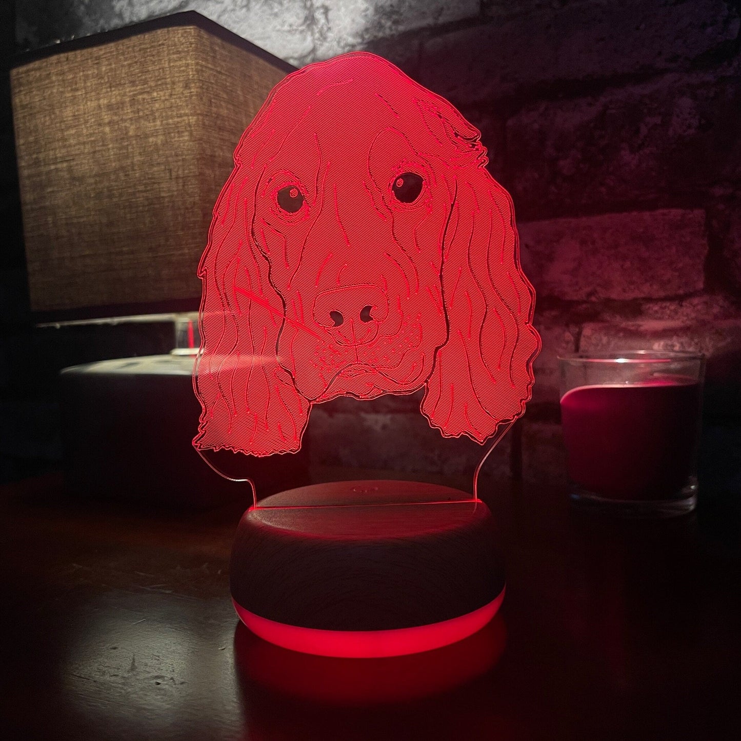 Personalised Cocker Spaniel Dog LED Lamp Night Light  Night Light Stock Car & Banger Toy Tracks