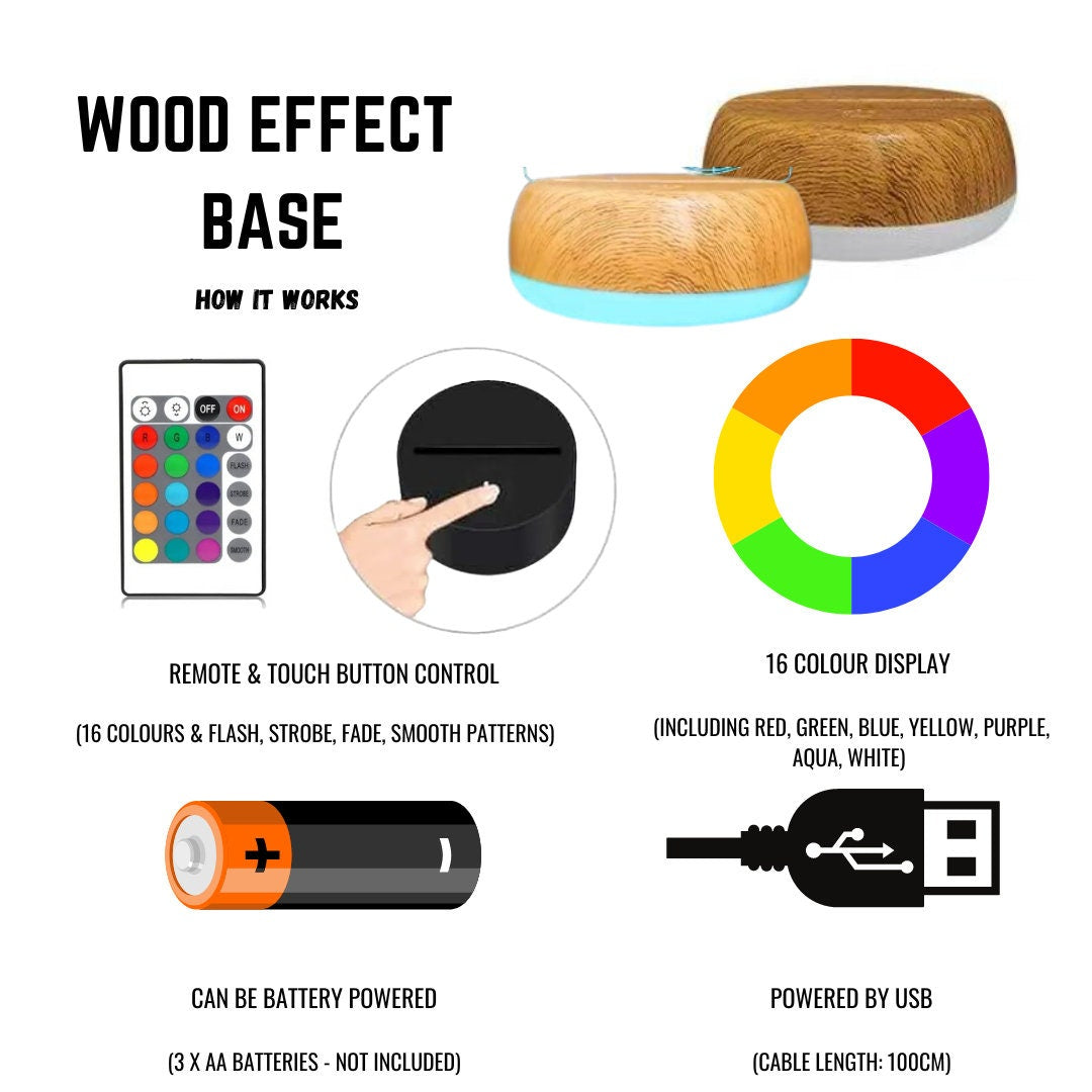 Personalised Akita Dog LED Lamp Night Light Night Light Stock Car & Banger Toy Tracks