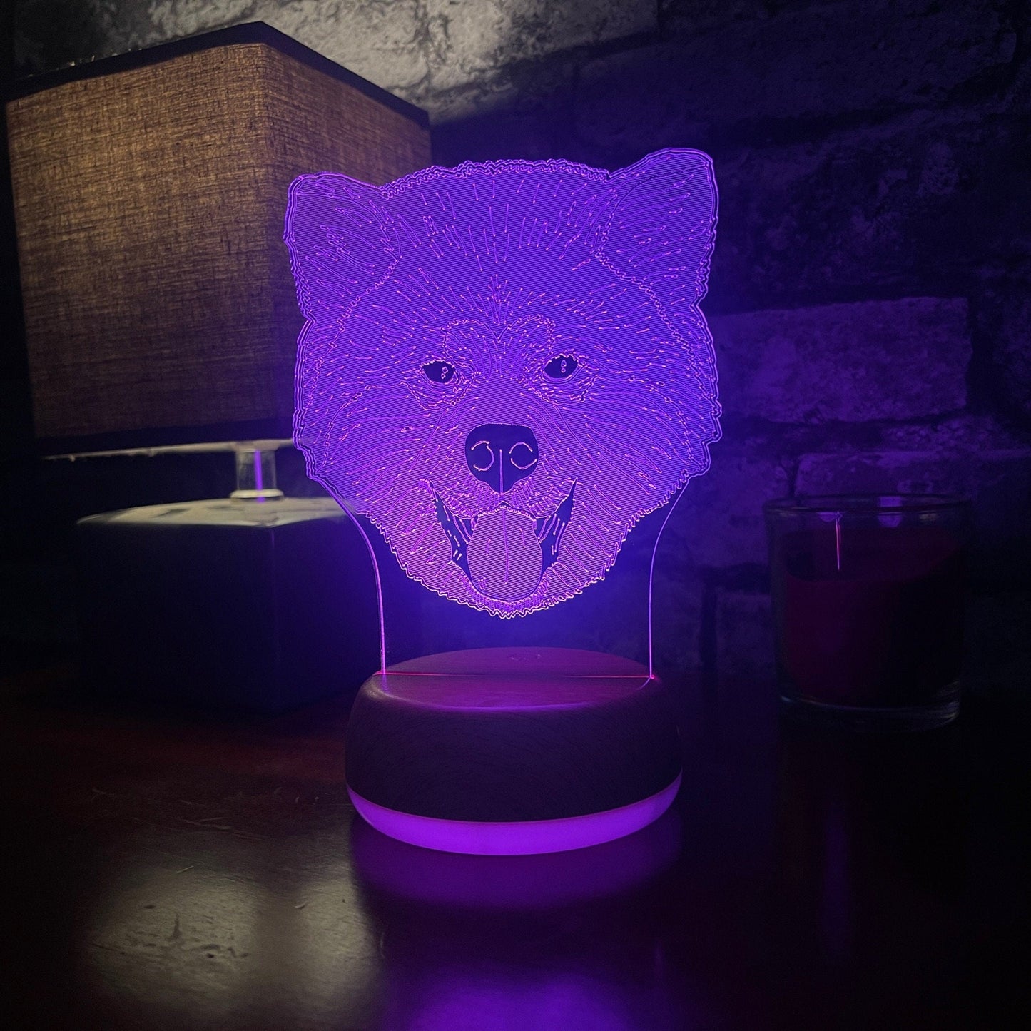Personalised Akita Dog LED Lamp Night Light Night Light Stock Car & Banger Toy Tracks