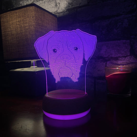 Personalised Boxer Dog LED Lamp Night Light Night Light Stock Car & Banger Toy Tracks