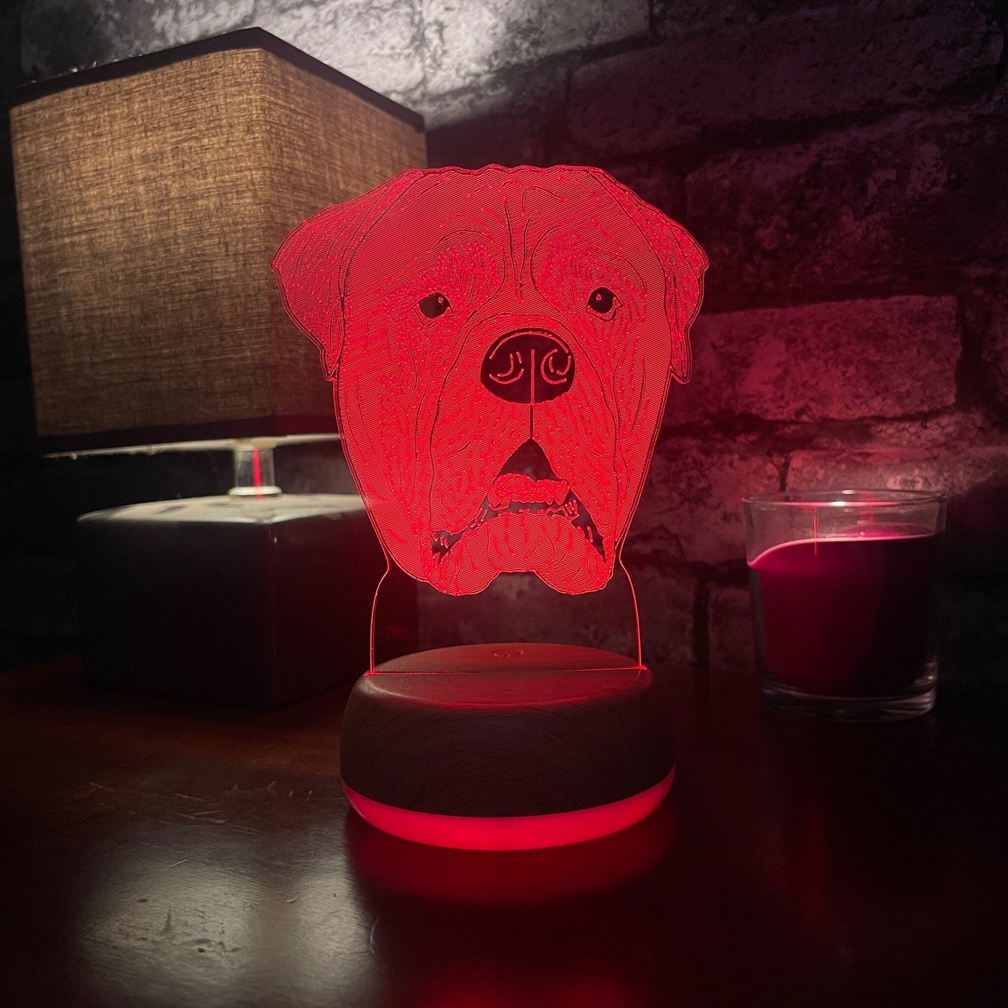 Personalised Bull Mastiff Dog LED Lamp Night Light Night Light Stock Car & Banger Toy Tracks