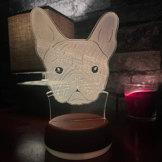 Personalised French Bull Dog LED Lamp Night Light Night Light Stock Car & Banger Toy Tracks