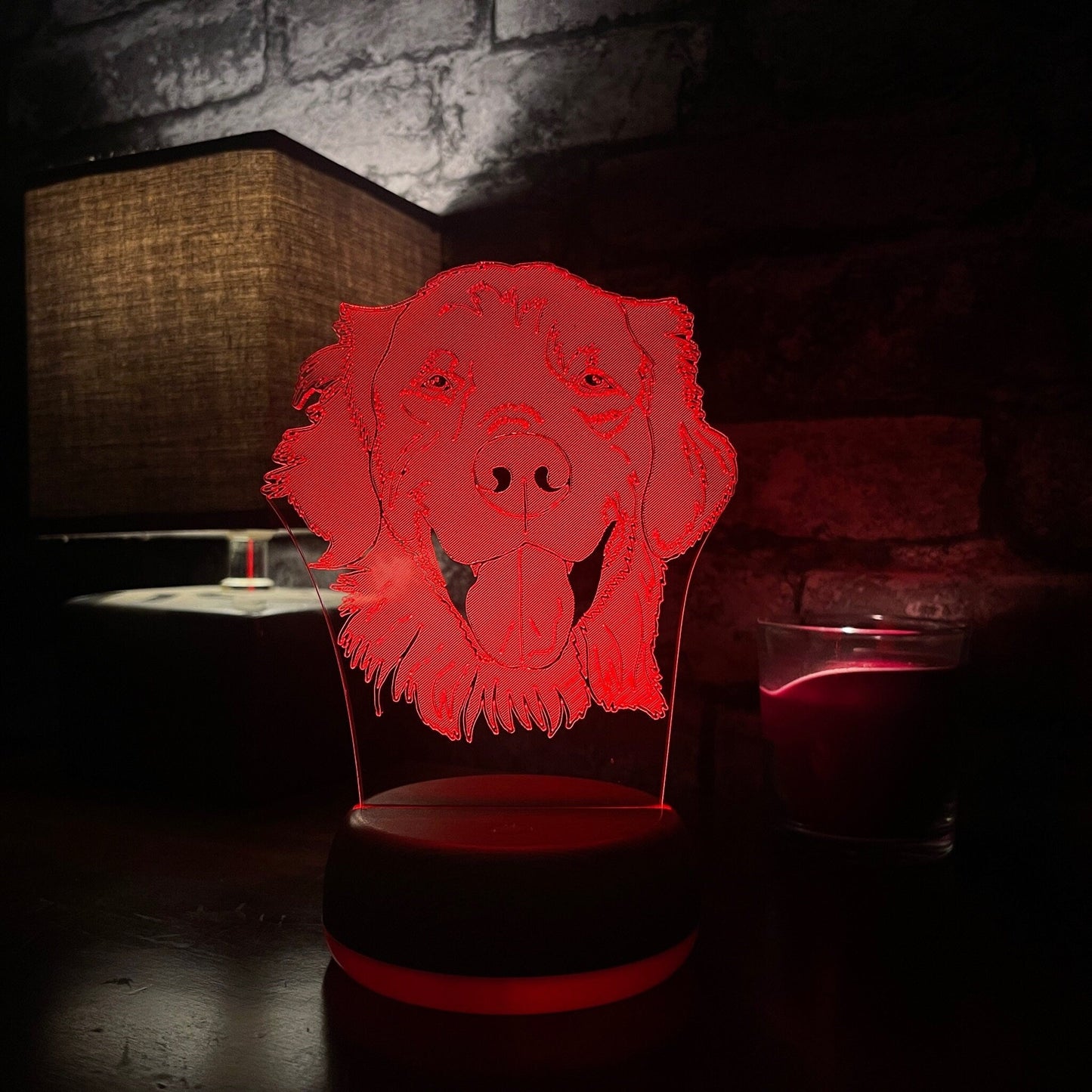 Personalised Golden Retriever LED Lamp Night Light  Night Light Stock Car & Banger Toy Tracks