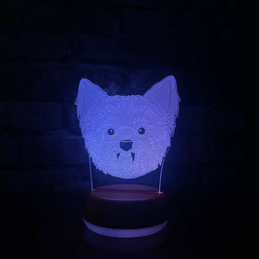 Personalised Yorkshire Terrier LED Lamp Night Light Night Light Stock Car & Banger Toy Tracks
