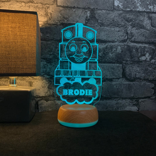 Personalised Thomas the Tank Engine LED Lamp Night Light Night Light Stock Car & Banger Toy Tracks