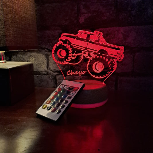 Personalised Monster Truck LED Lamp Night Light Night Light Stock Car & Banger Toy Tracks