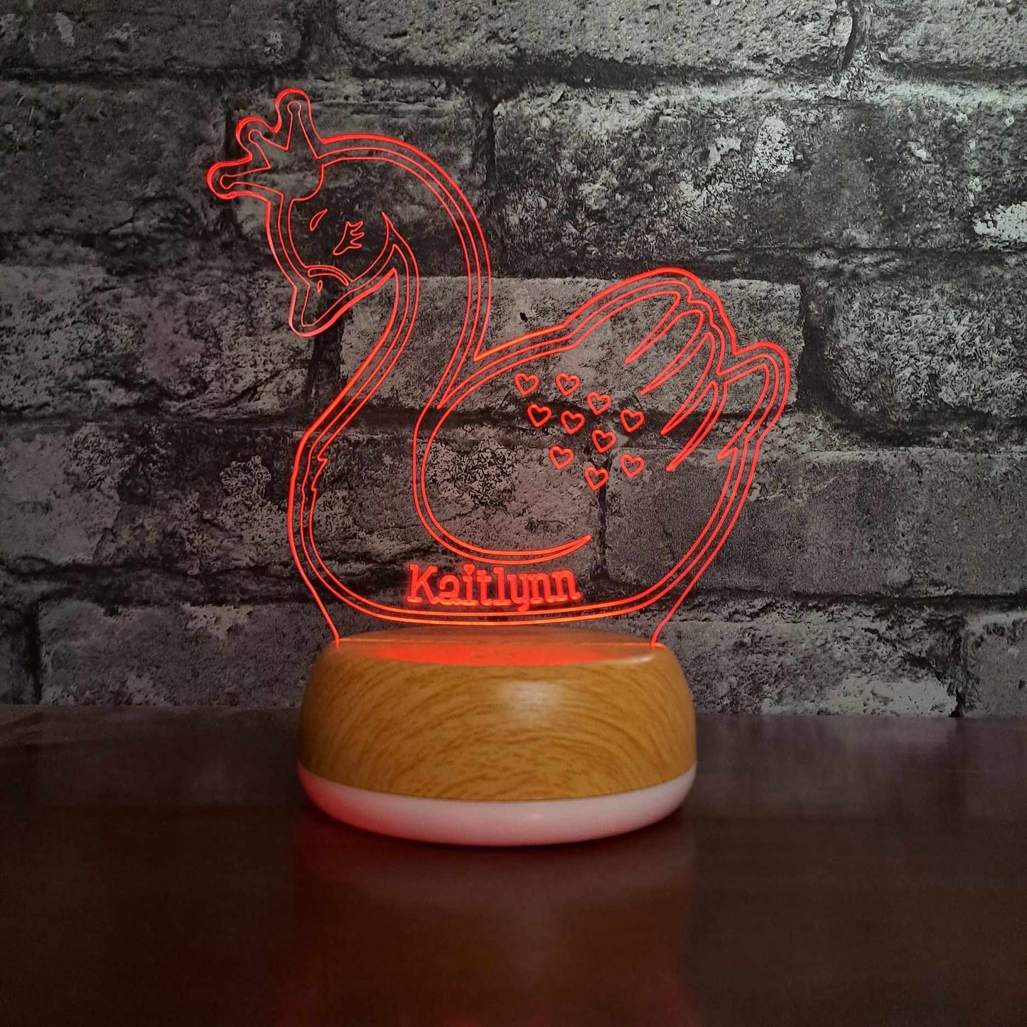 Personalised Swan LED Lamp Night LightÂ  Night Light Stock Car & Banger Toy Tracks