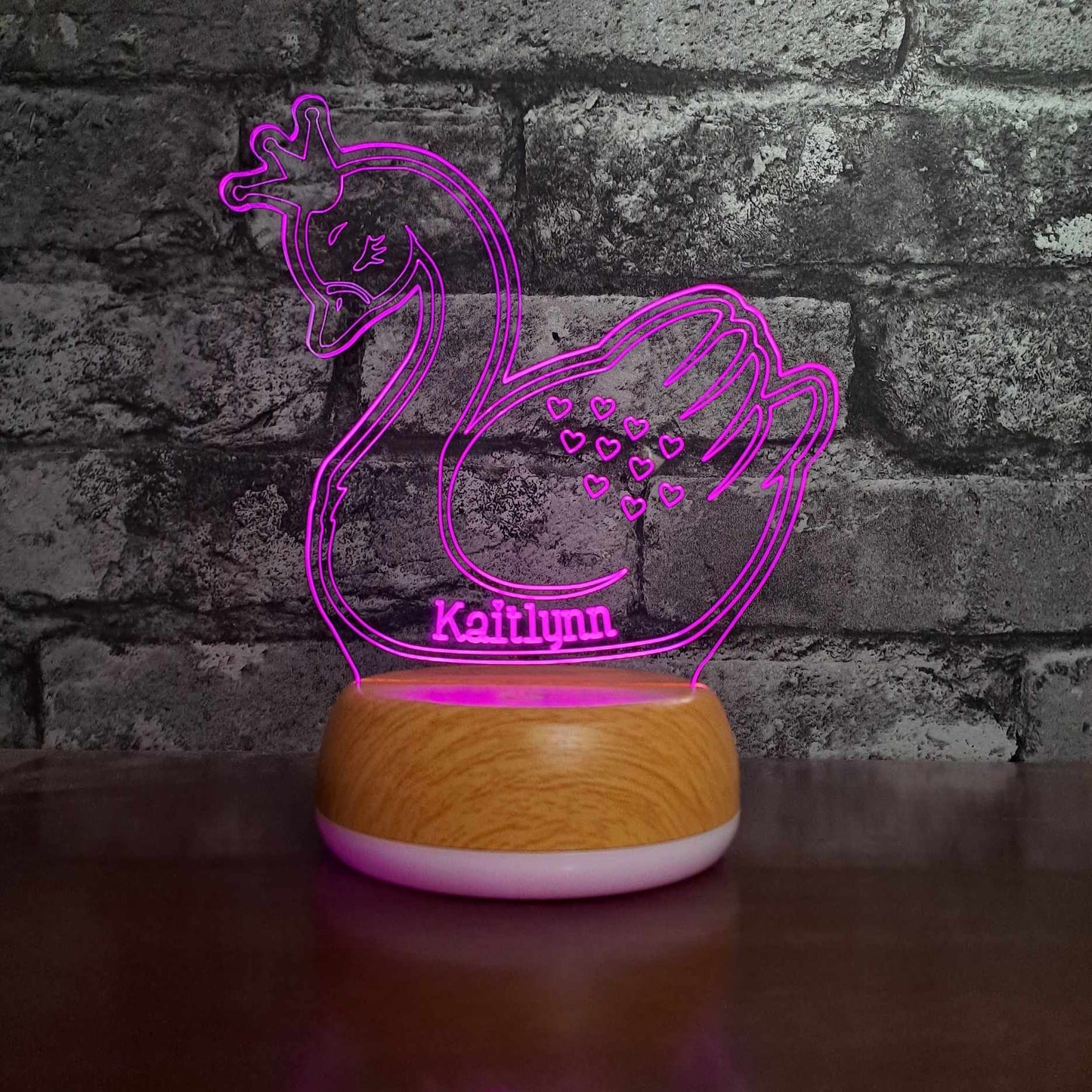 Personalised Swan LED Lamp Night LightÂ  Night Light Stock Car & Banger Toy Tracks