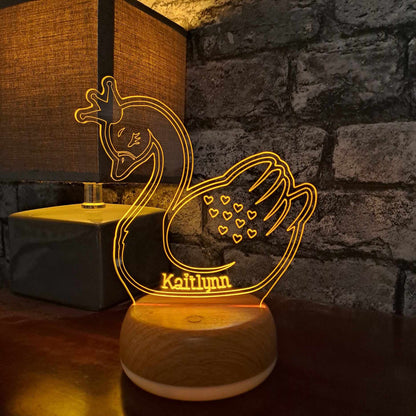 Personalised Swan LED Lamp Night LightÂ  Night Light Stock Car & Banger Toy Tracks