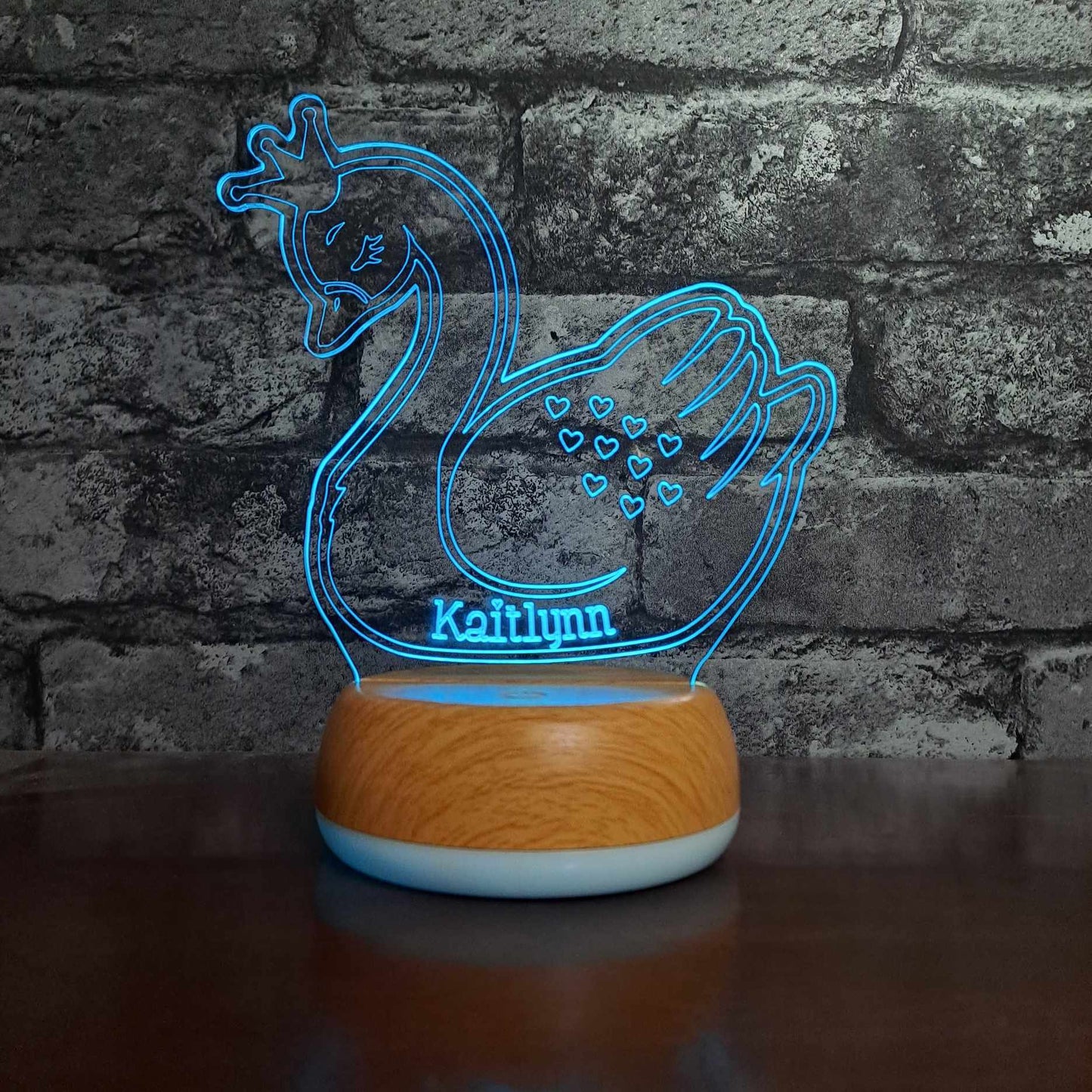Personalised Swan LED Lamp Night LightÂ  Night Light Stock Car & Banger Toy Tracks