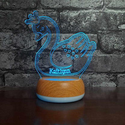 Personalised Swan LED Lamp Night LightÂ  Night Light Stock Car & Banger Toy Tracks