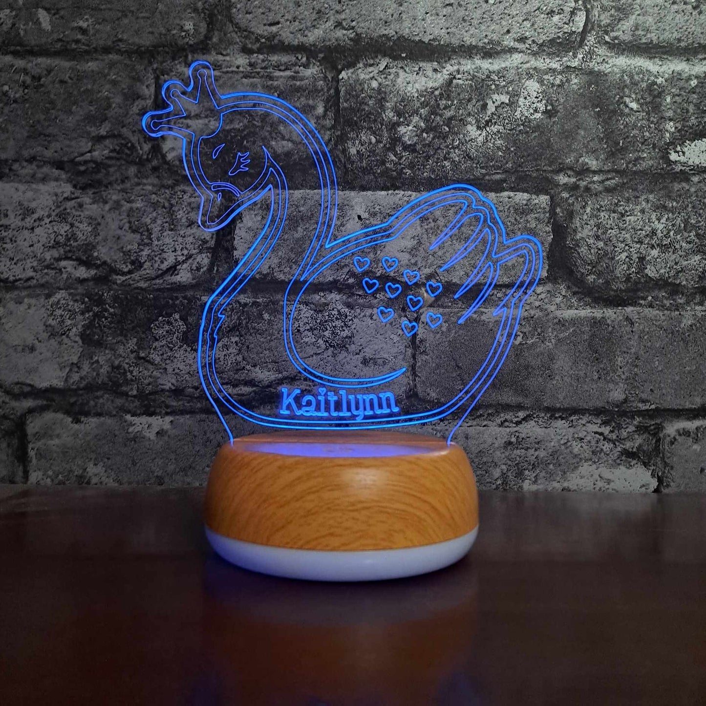 Personalised Swan LED Lamp Night LightÂ  Night Light Stock Car & Banger Toy Tracks
