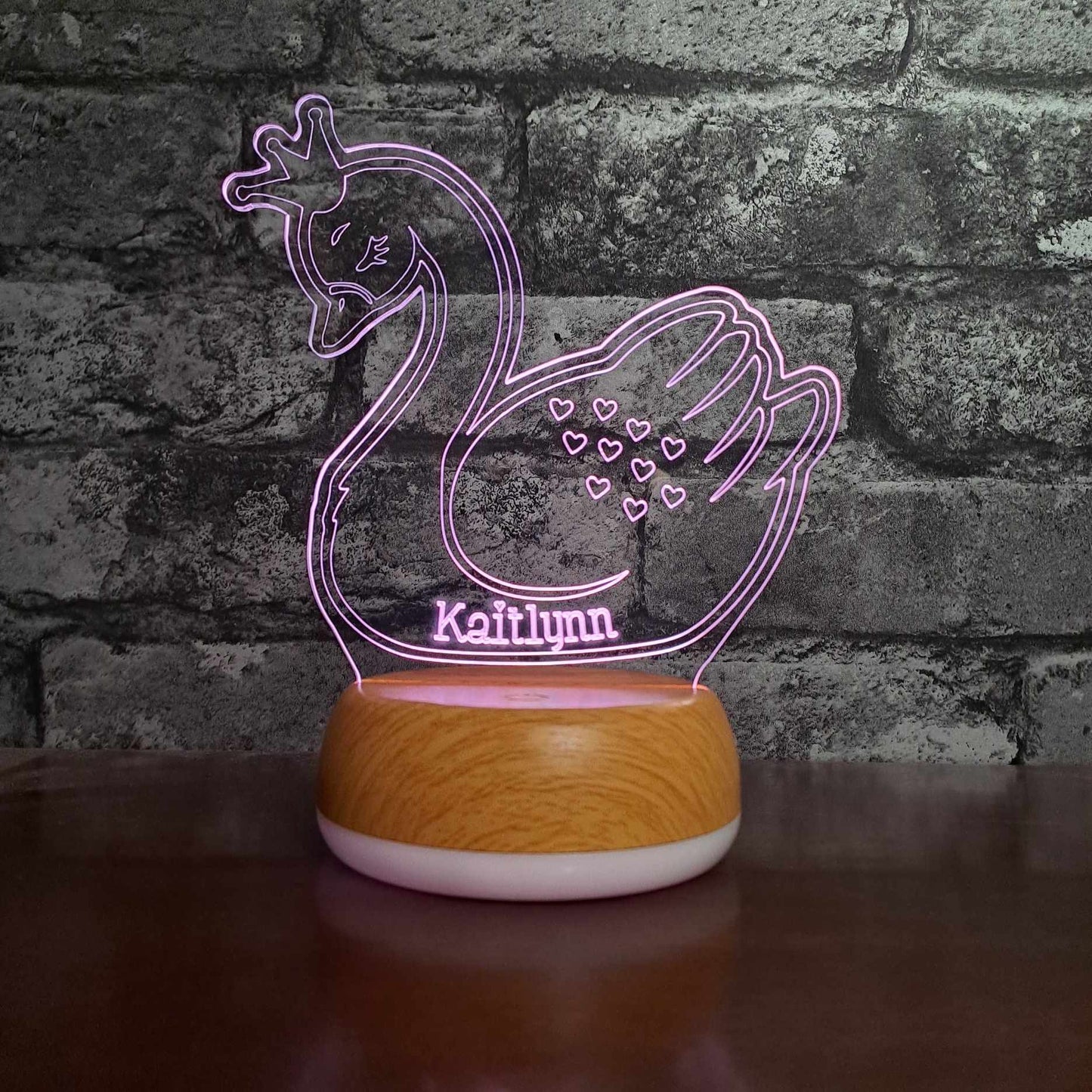 Personalised Swan LED Lamp Night LightÂ  Night Light Stock Car & Banger Toy Tracks