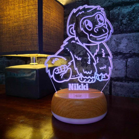 Personalised Baby Gorilla LED Lamp Night LightÂ  Night Light Stock Car & Banger Toy Tracks