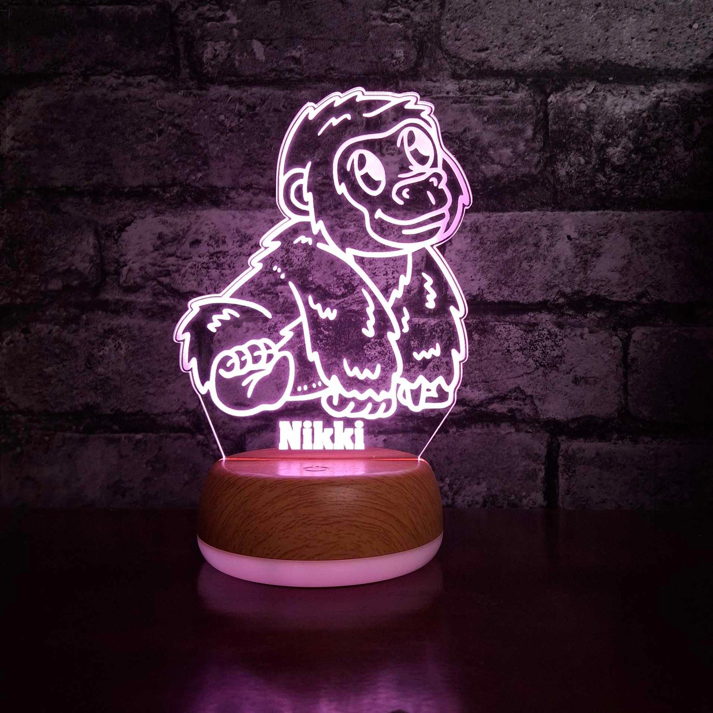 Personalised Baby Gorilla LED Lamp Night LightÂ  Night Light Stock Car & Banger Toy Tracks