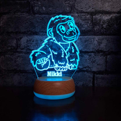 Personalised Baby Gorilla LED Lamp Night LightÂ  Night Light Stock Car & Banger Toy Tracks