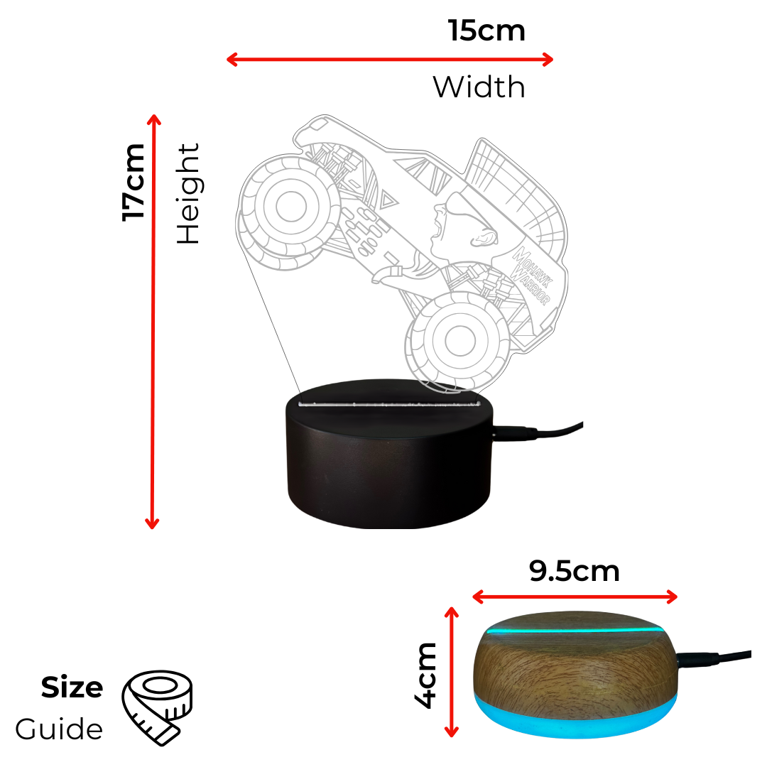 Mohawk Warrior Monster Truck LED Lamp Night Light