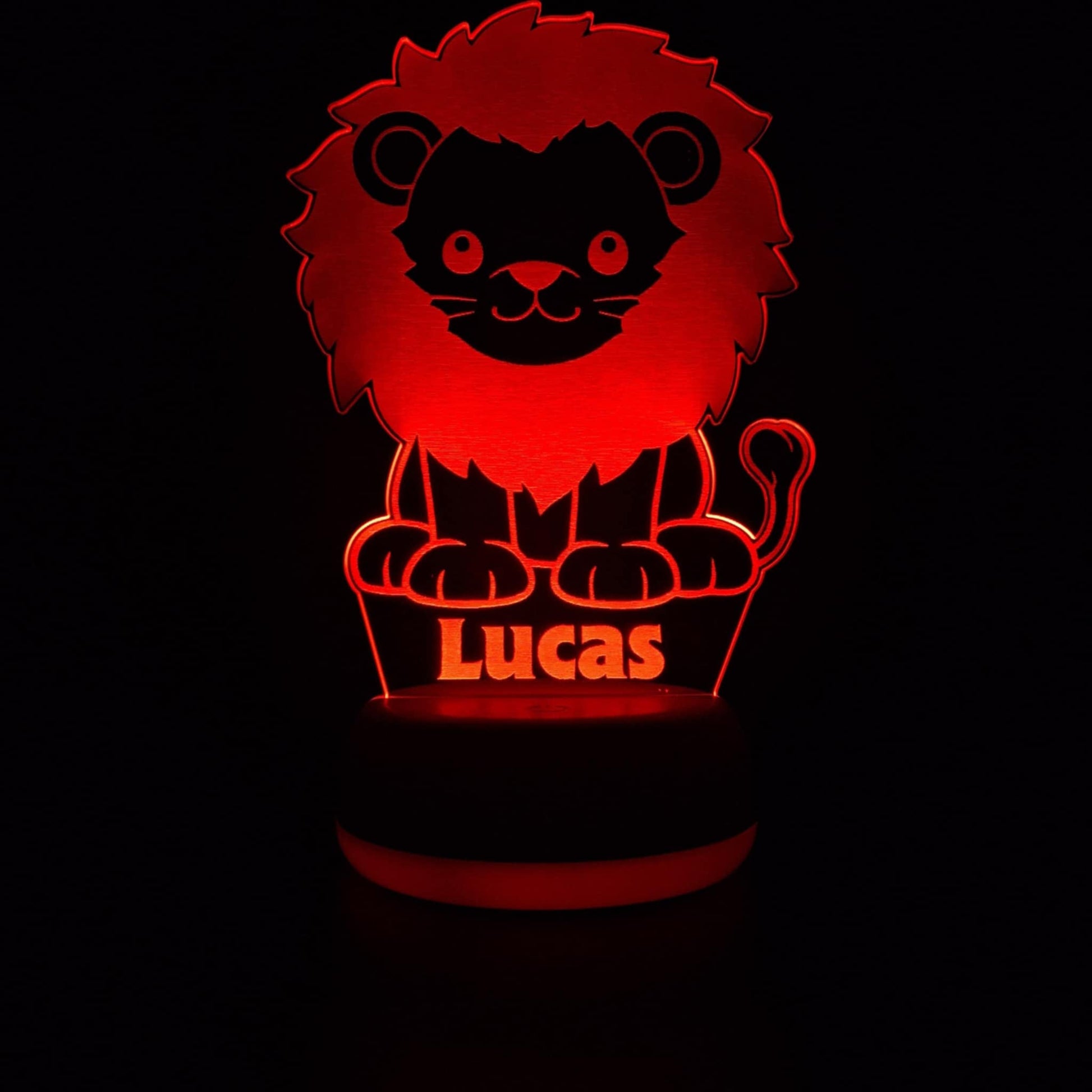 Custom lion LED lamp with name â€“ adorable jungle animal decor for kidsâ€™ bedrooms