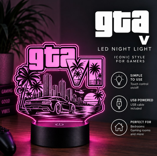 Neon City Personalised Gaming LED Lamp – Gamertag Night Light with Remote