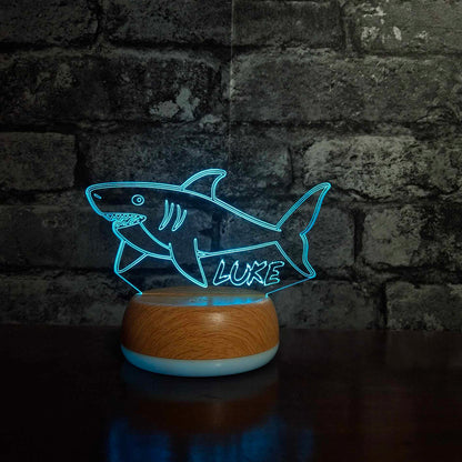Personalised Shark LED Lamp Night LightÂ  Night Light Stock Car & Banger Toy Tracks