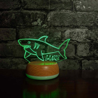 Personalised Shark LED Lamp Night LightÂ  Night Light Stock Car & Banger Toy Tracks