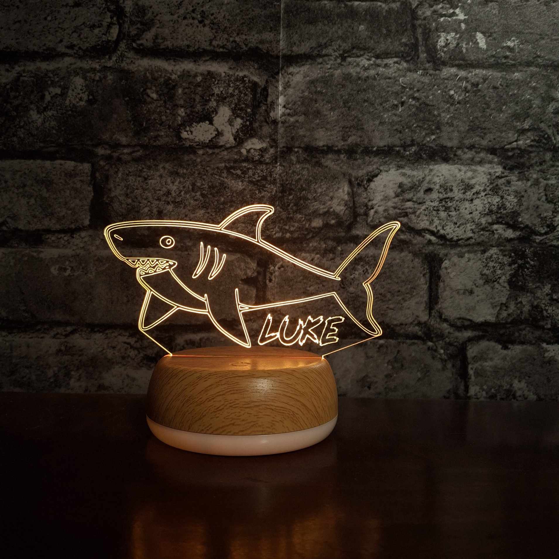 Personalised Shark LED Lamp Night LightÂ  Night Light Stock Car & Banger Toy Tracks