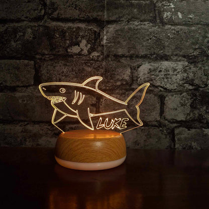 Personalised Shark LED Lamp Night LightÂ  Night Light Stock Car & Banger Toy Tracks