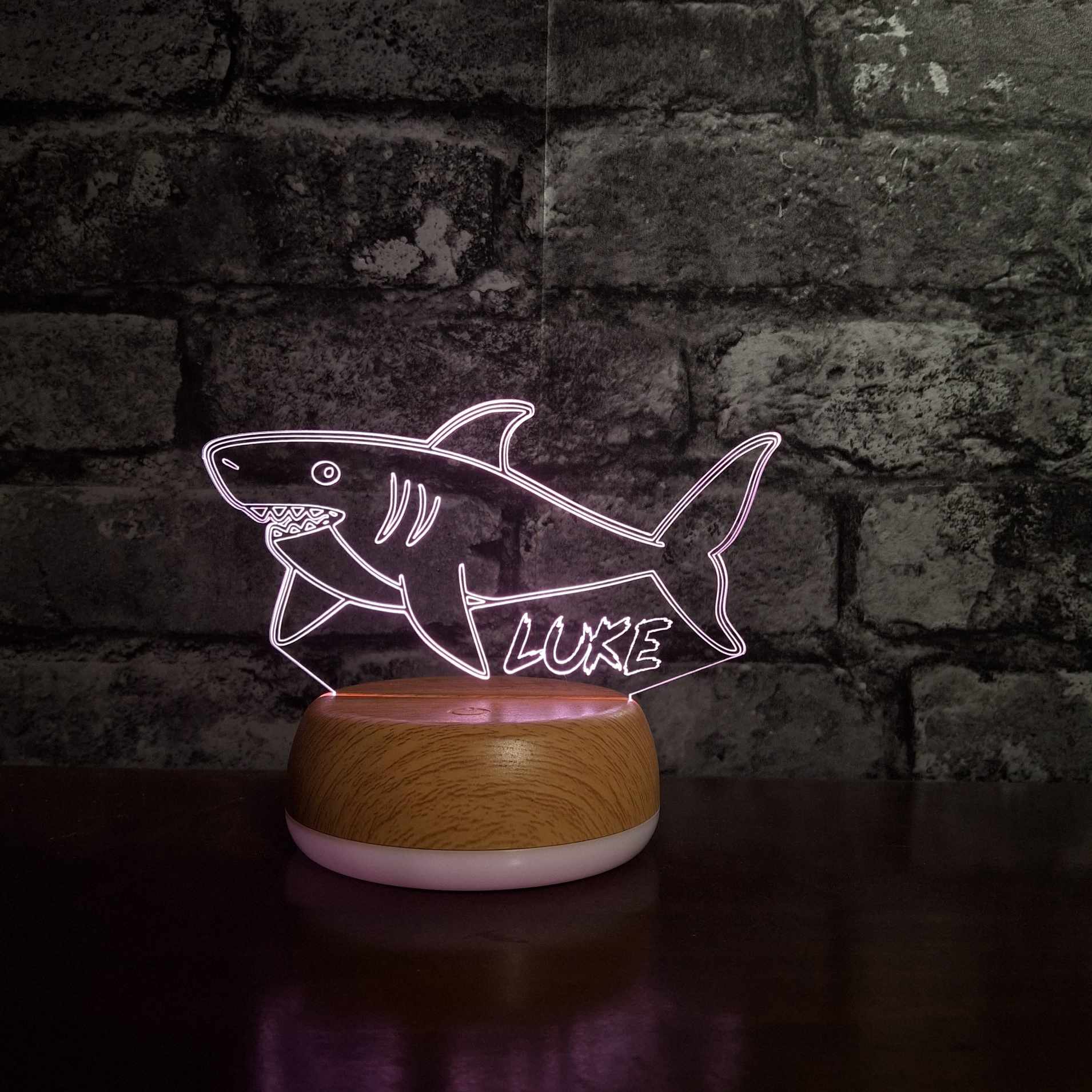 Personalised Shark LED Lamp Night LightÂ  Night Light Stock Car & Banger Toy Tracks