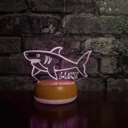 Personalised Shark LED Lamp Night LightÂ  Night Light Stock Car & Banger Toy Tracks