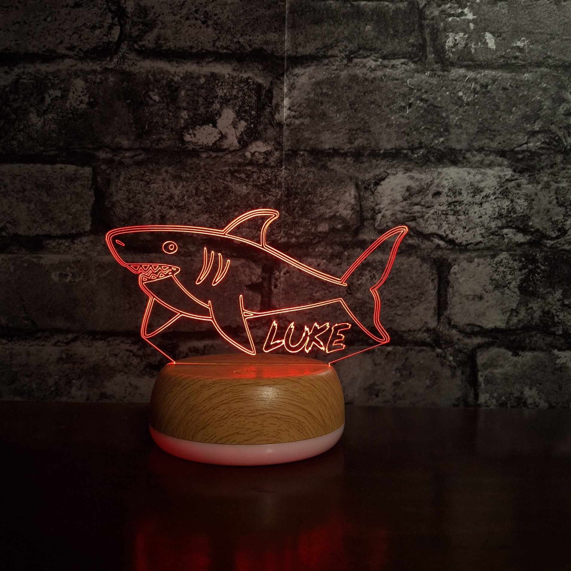 Personalised Shark LED Lamp Night LightÂ  Night Light Stock Car & Banger Toy Tracks