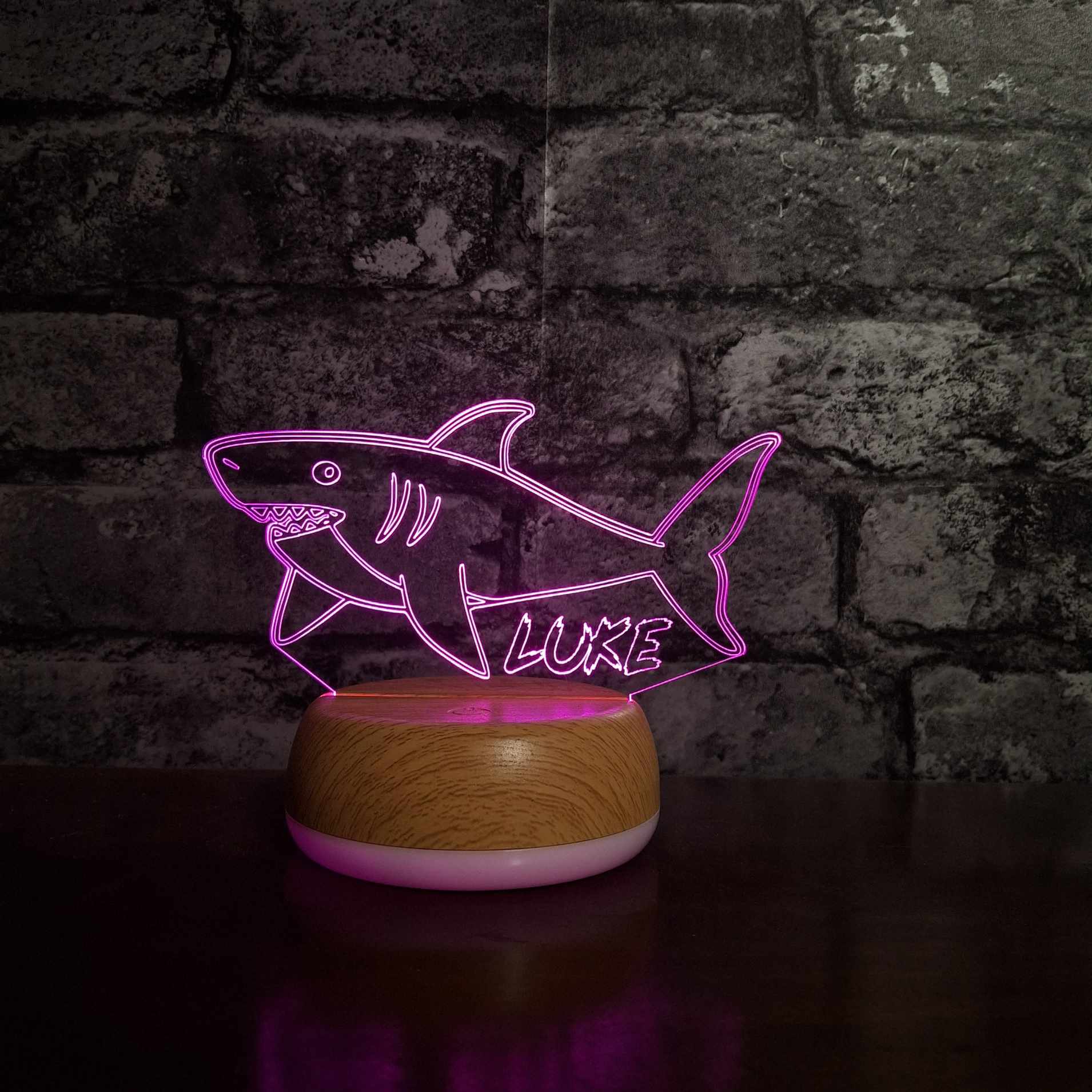 Personalised Shark LED Lamp Night LightÂ  Night Light Stock Car & Banger Toy Tracks