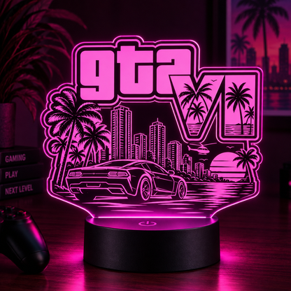 Neon City Personalised Gaming LED Lamp – Gamertag Night Light with Remote