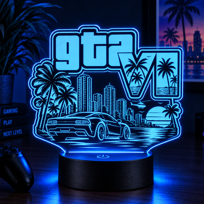 Neon City Personalised Gaming LED Lamp – Gamertag Night Light with Remote