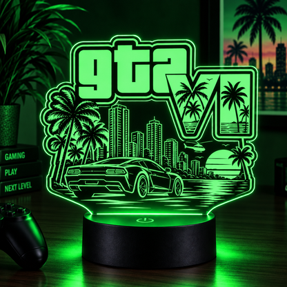 Neon City Personalised Gaming LED Lamp – Gamertag Night Light with Remote