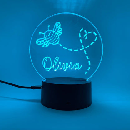 Personalised BEE Name LED Lamp Night LightÂ  Night Light Stock Car & Banger Toy Tracks