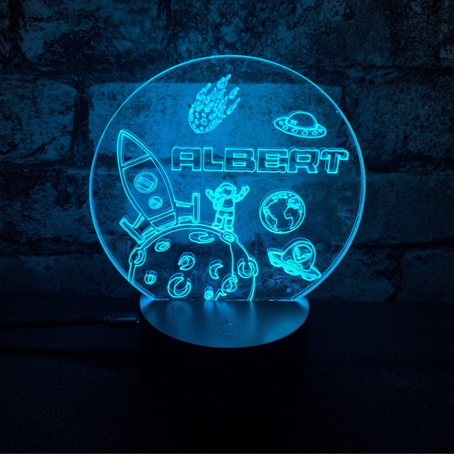 Personalised Space  LED Lamp Night LightÂ  Night Light Stock Car & Banger Toy Tracks