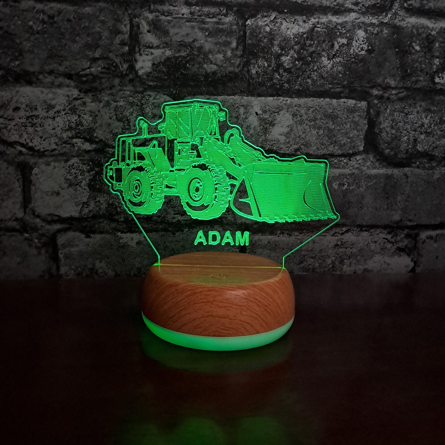 Personalised Front Loader Digger LED Lamp Night LightÂ  Night Light Stock Car & Banger Toy Tracks